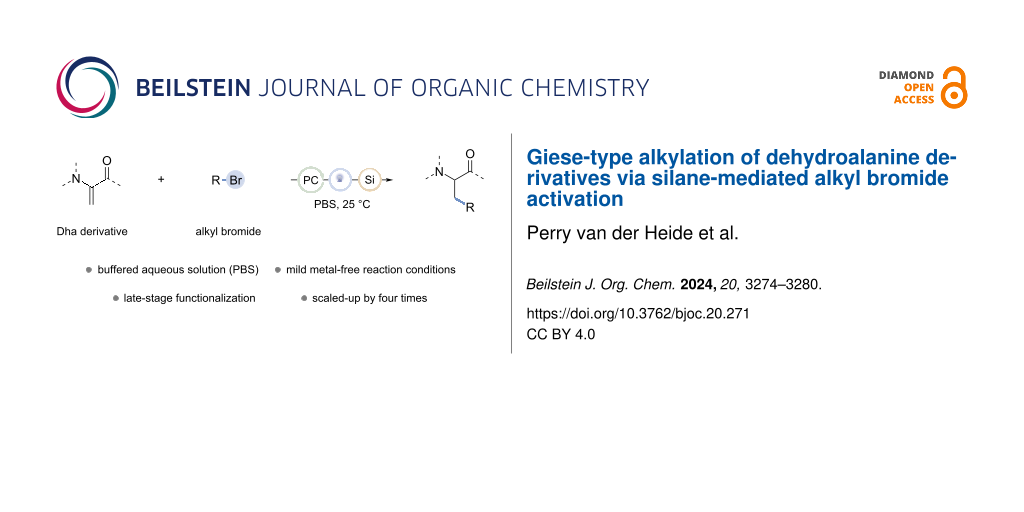 Giese-type alkylation of dehydroalanine derivatives via silane-mediated alkyl bromide activation