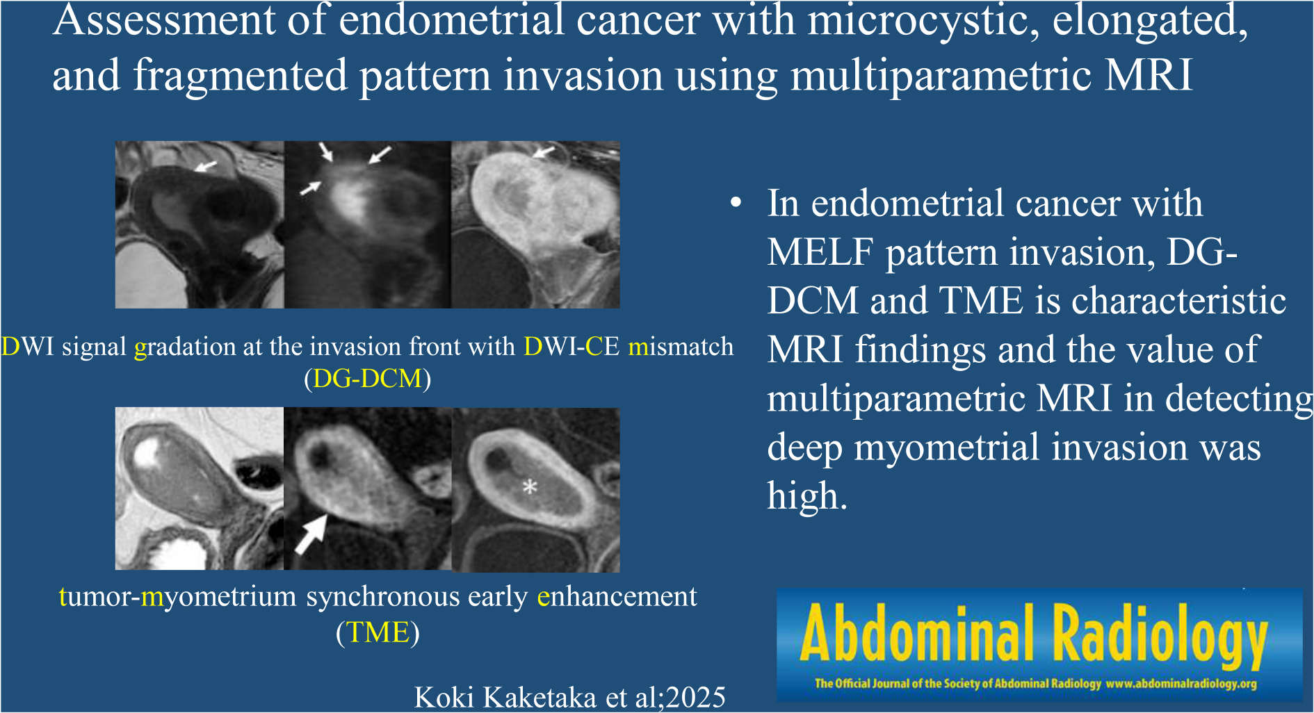 Assessment of endometrial cancer with microcystic, elongated, and fragmented pattern invasion using multiparametric MRI
