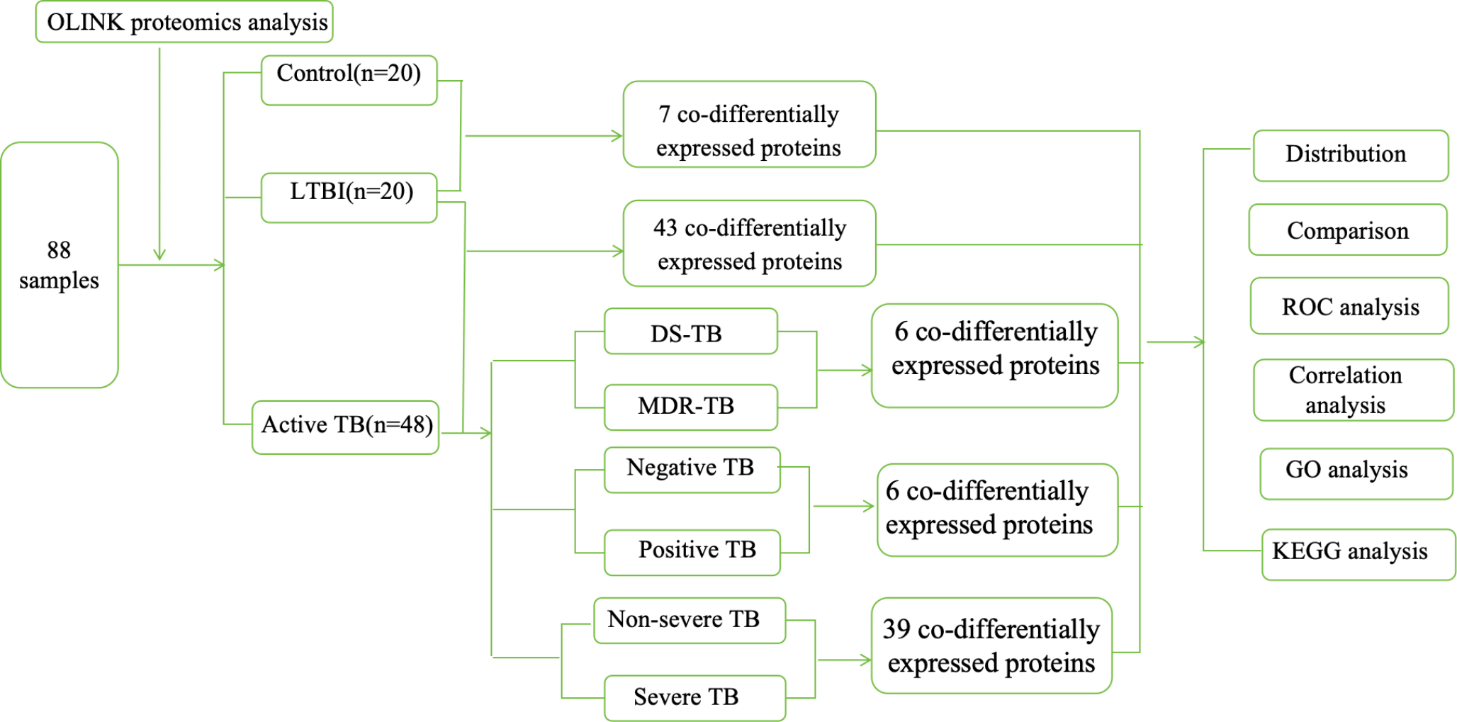 Identification of inflammatory protein biomarkers for predicting the different subtype of adult with tuberculosis: an Olink proteomic study