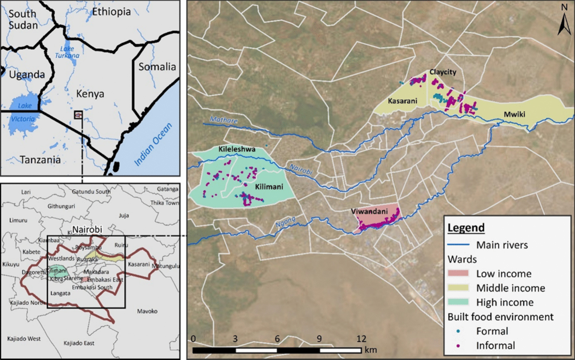 Assessing Market Food Diversity of Three Food Environments of Nairobi, Kenya, Using Spatial and Descriptive Analyses