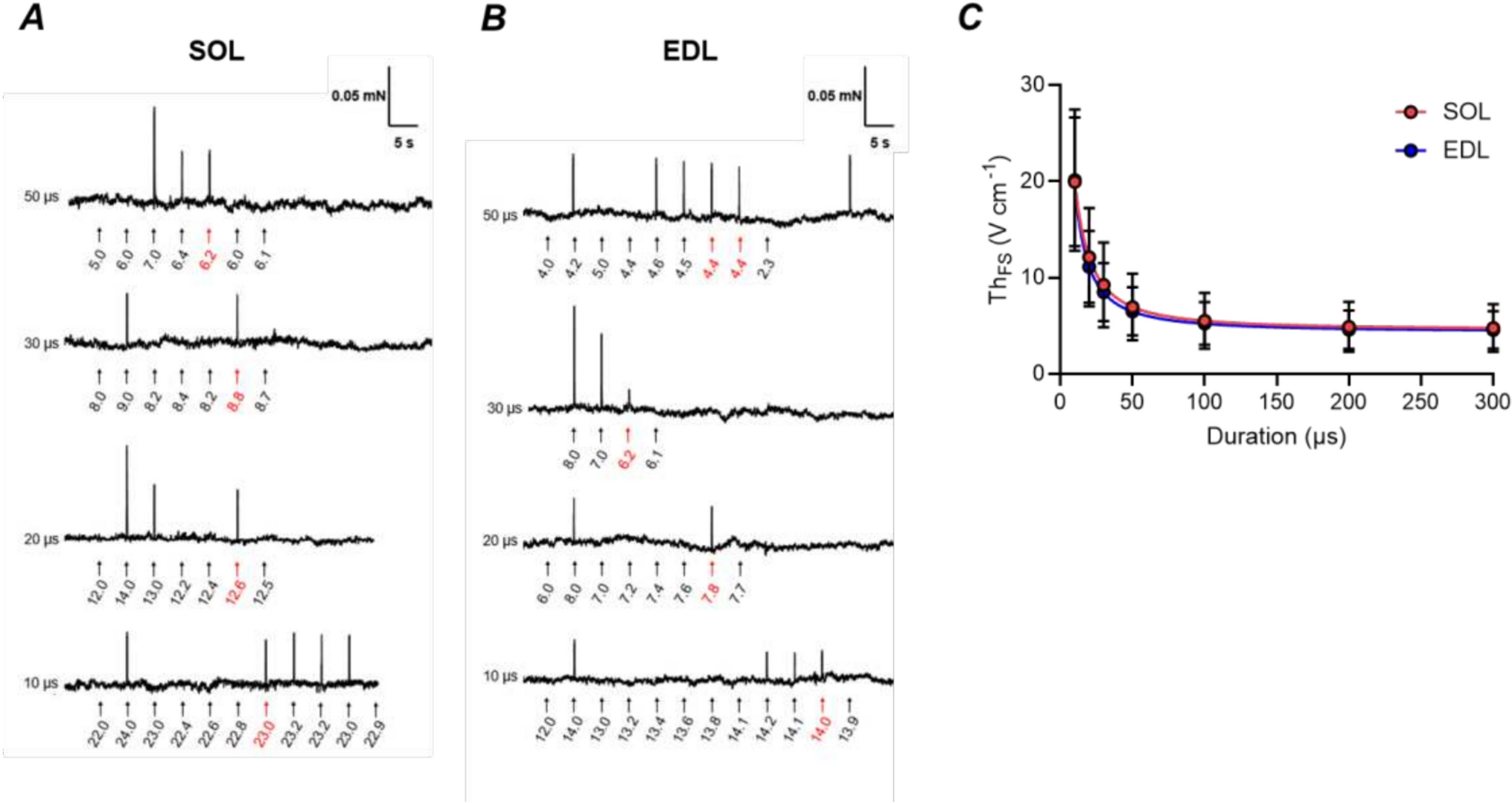 Influence of neuromuscular transmission and Na channel inhibitors on strength-duration relationship in isolated slow- and fast-twitch muscles
