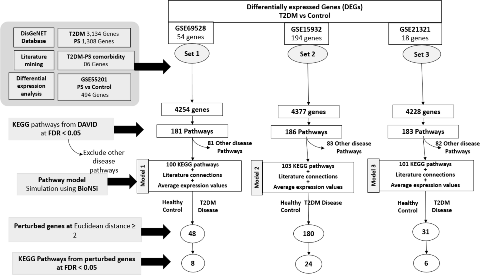 Computational identification of perturbed pathways in type 2 diabetes mellitus patients reveals necroptosis and NF-κB pathways with potential for susceptibility to psoriasis
