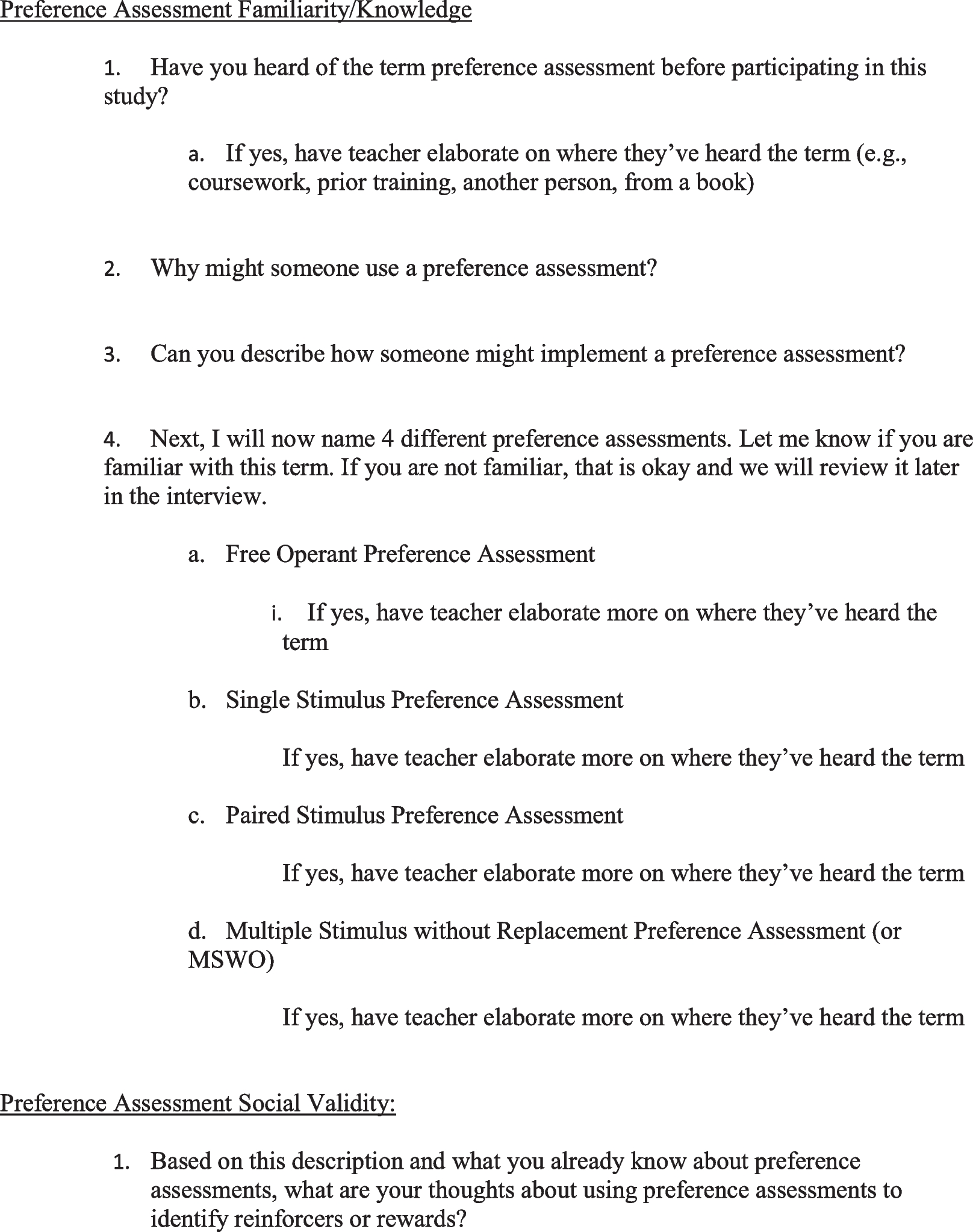 Exploring Teachers’ Familiarity and Perceptions of Preference Assessments