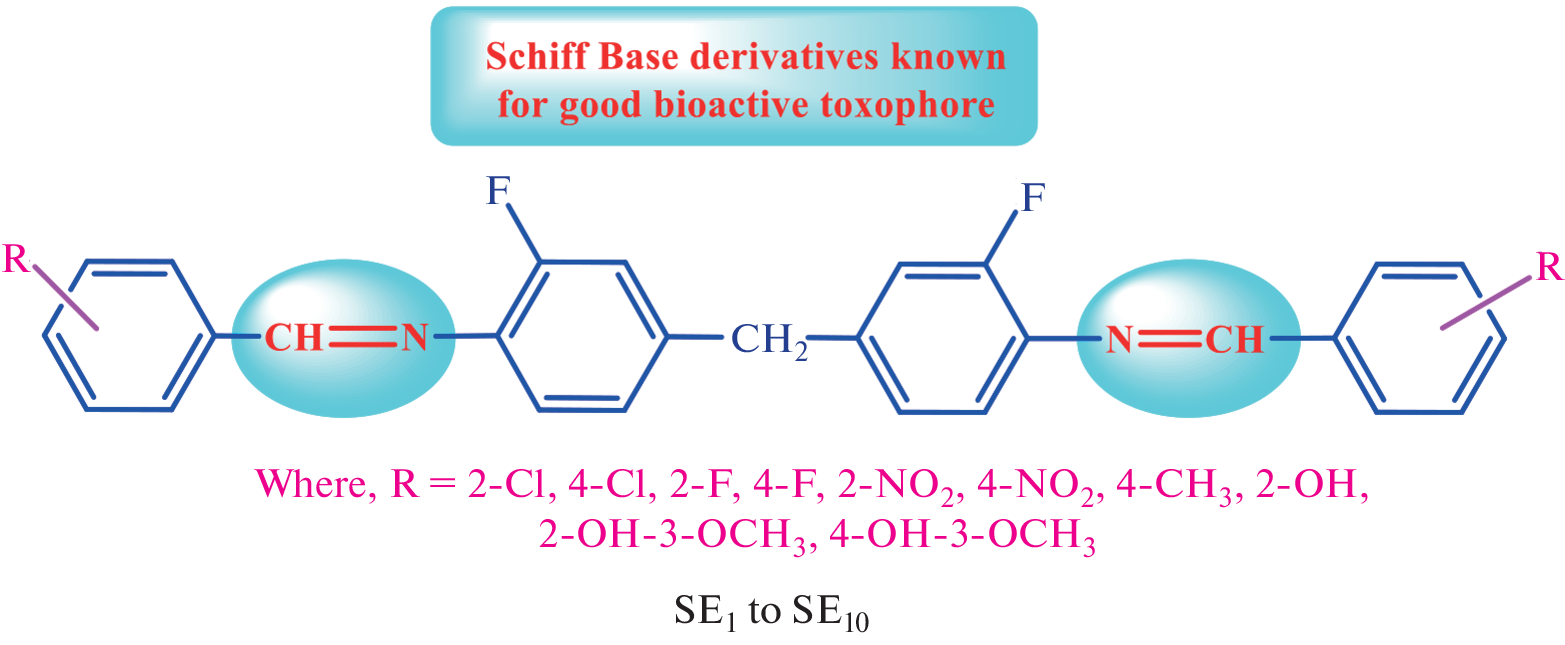 New Schiff Base Clubbed Methylene Derivatives: Design, Synthesis, Biological Screening, Molecular Docking and Pharmacokinetic Studies