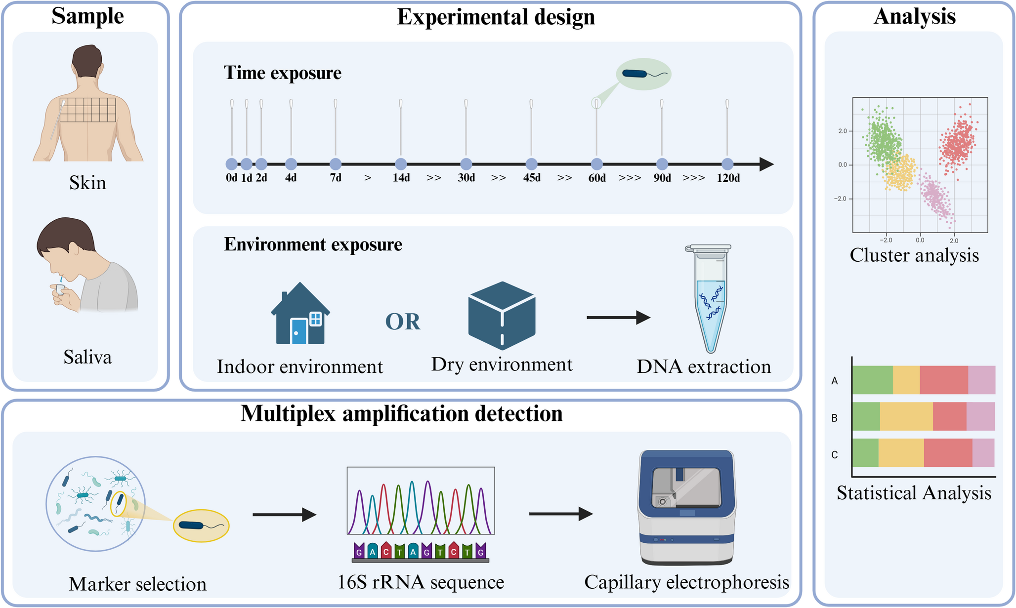 Responses of skin and salivary microbiome to different environmental exposures