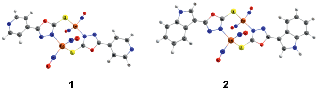 Novel Nitrosyl Complexes of Tetrahedral Iron with 5-Substituted 1,3,4-Oxadiazole-2-thiols