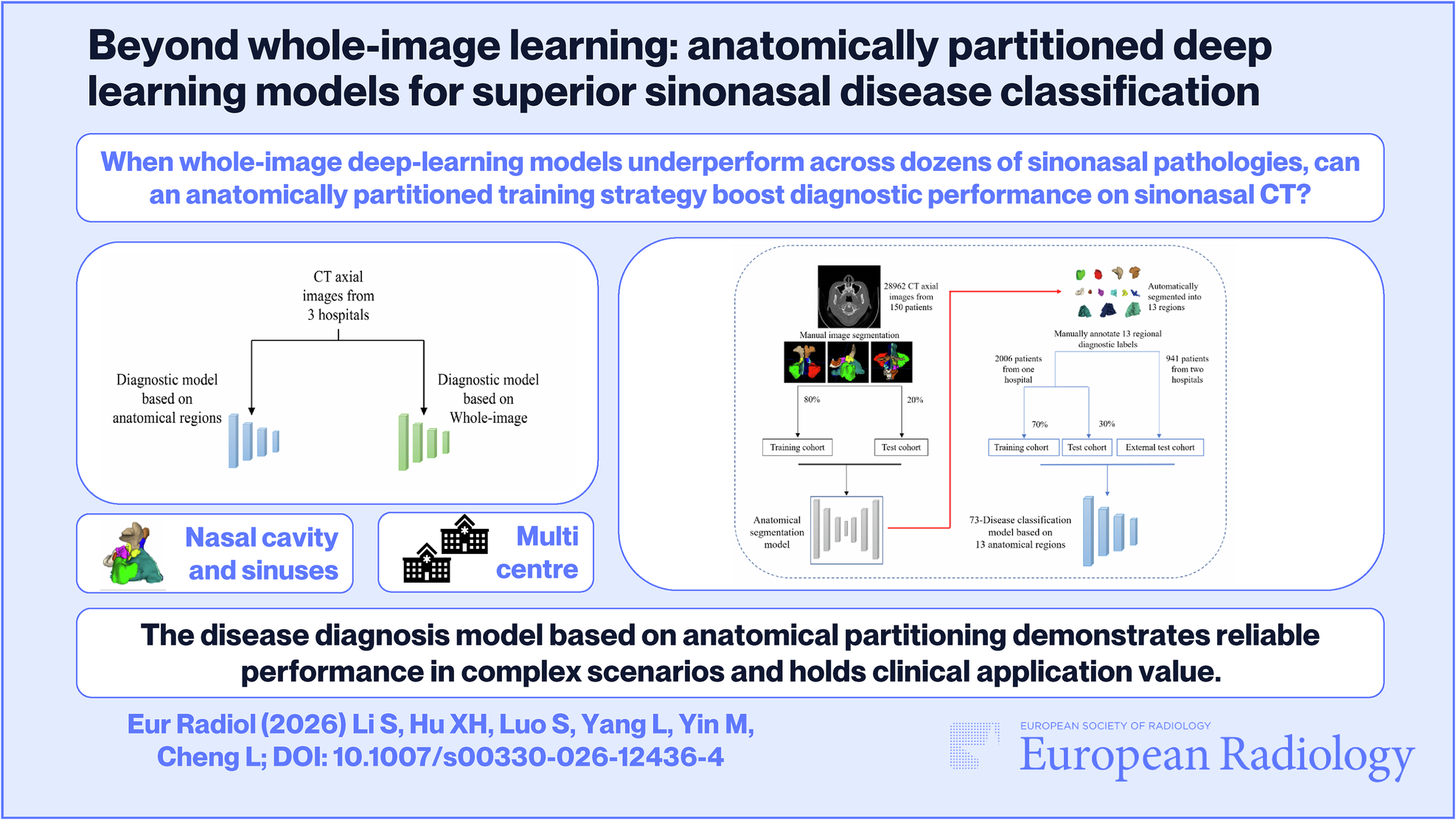 Beyond whole-image learning: anatomically partitioned deep learning models for superior sinonasal disease classification