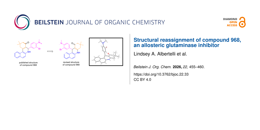 Structural reassignment of compound 968, an allosteric glutaminase inhibitor