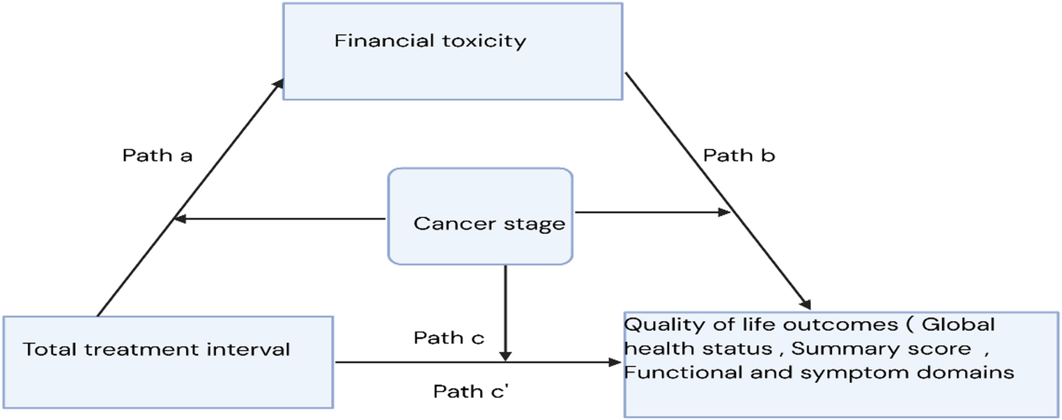 Total treatment interval and quality of life of women living with breast cancer in Ethiopia: the mediating role of financial toxicity