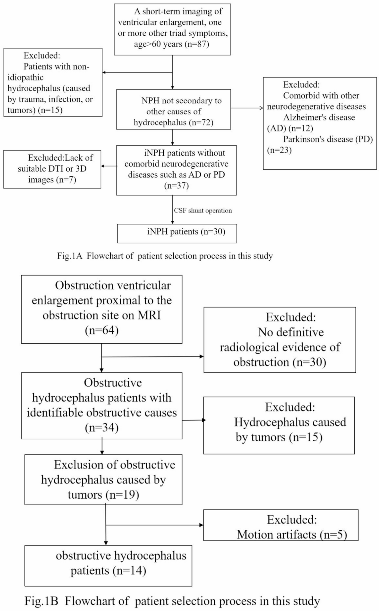Quantitative assessment of idiopathic normal pressure hydrocephalus and obstructive hydrocephalus based on glymphatic parameters