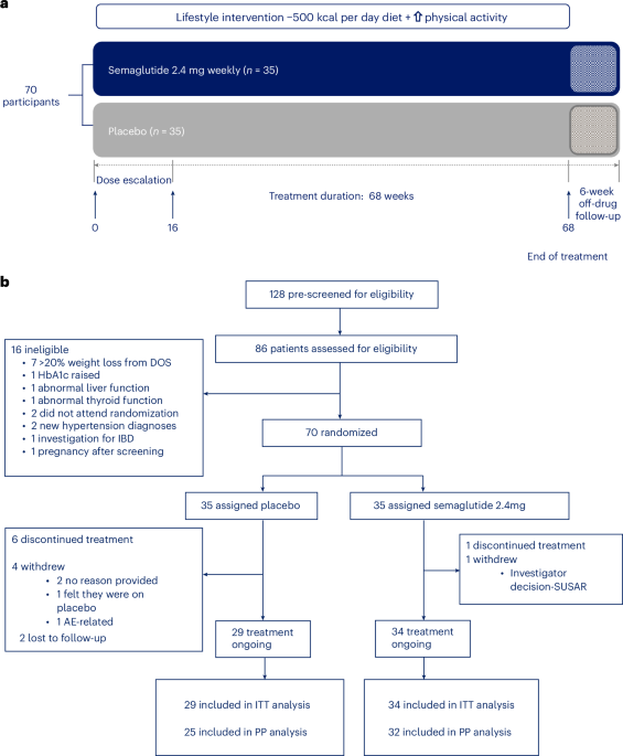 Semaglutide versus placebo in individuals with poor weight loss after bariatric surgery: a double-blinded, randomized, placebo-controlled trial