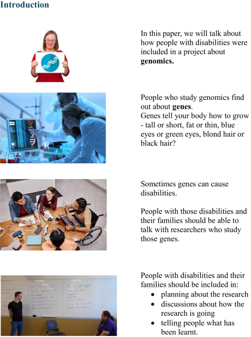 Inclusive Research in Genomics and Disability: Findings from the “We Need to Talk” Project