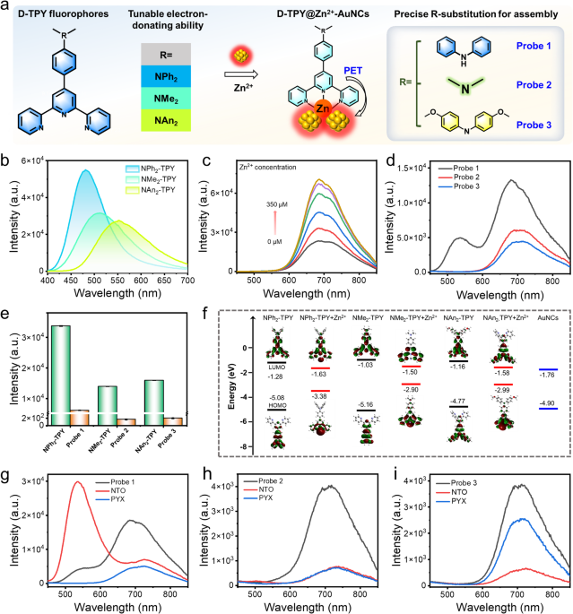 Tailored Assembly of Electronically Engineered Gold Nanoclusters for On-Chip Visual Detection of Nitrogen-Rich Heterocyclic Explosives